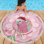 Funny Pink Galah Australia Christmas Beach Blanket Eucalyptus Blossoms Aboriginal Art - Aussie Hoodie