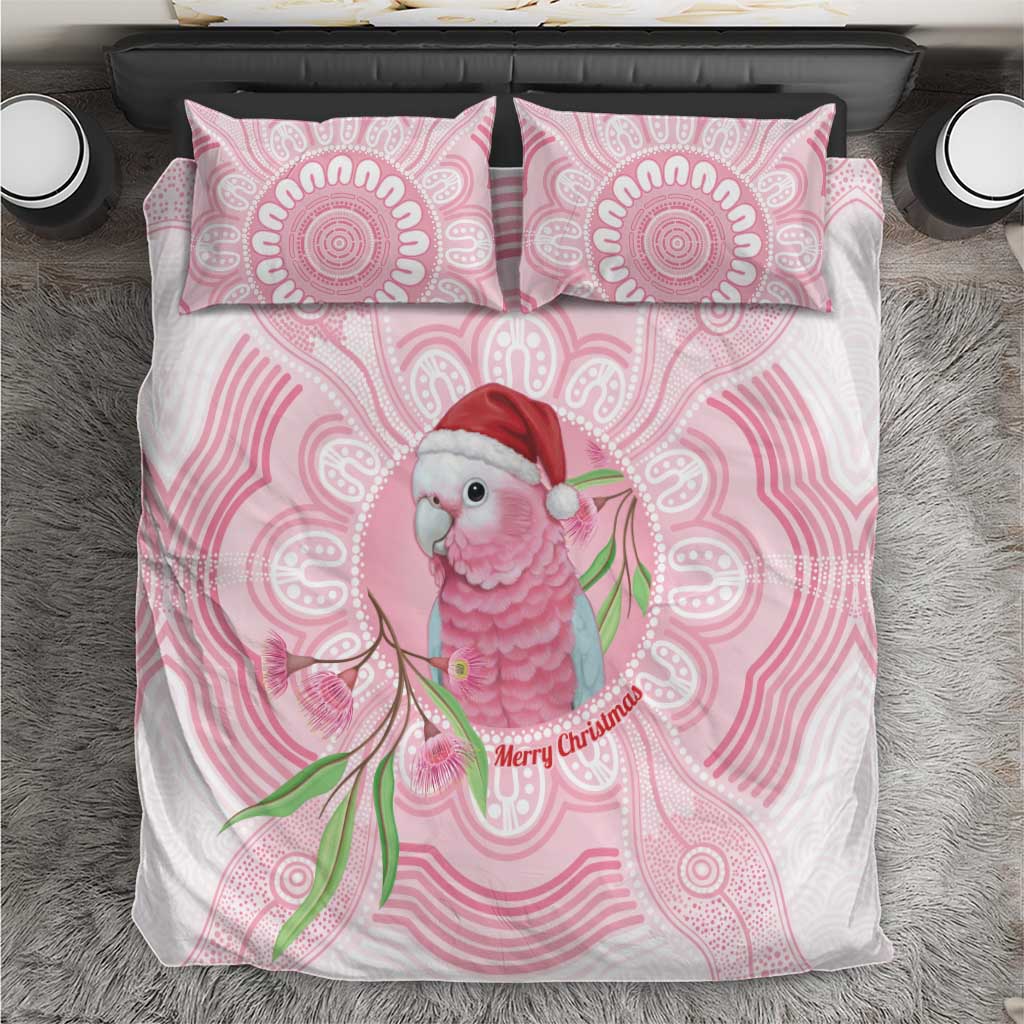 Funny Pink Galah Australia Christmas Bedding Set Eucalyptus Blossoms Aboriginal Art - Aussie Hoodie