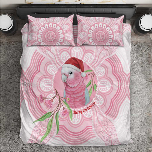 Funny Pink Galah Australia Christmas Bedding Set Eucalyptus Blossoms Aboriginal Art - Aussie Hoodie