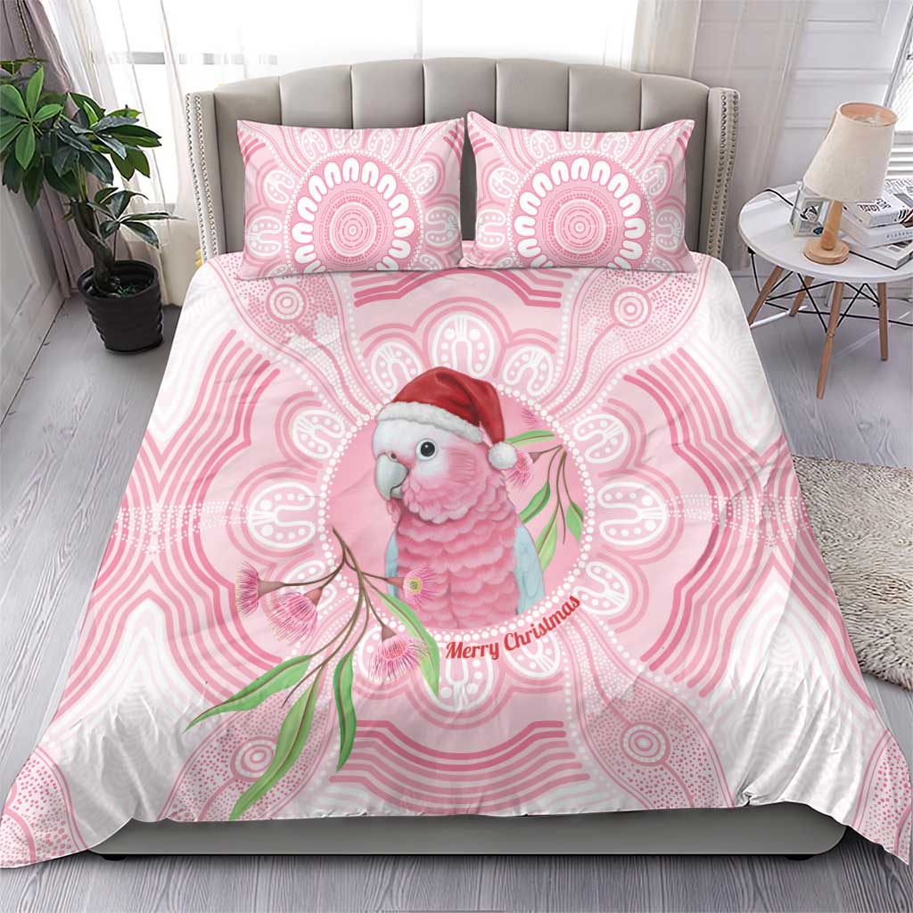 Funny Pink Galah Australia Christmas Bedding Set Eucalyptus Blossoms Aboriginal Art - Aussie Hoodie
