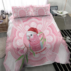 Funny Pink Galah Australia Christmas Bedding Set Eucalyptus Blossoms Aboriginal Art - Aussie Hoodie