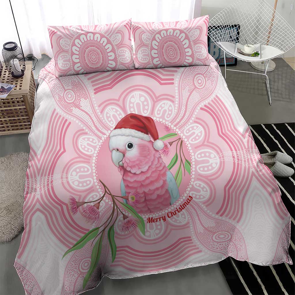 Funny Pink Galah Australia Christmas Bedding Set Eucalyptus Blossoms Aboriginal Art - Aussie Hoodie