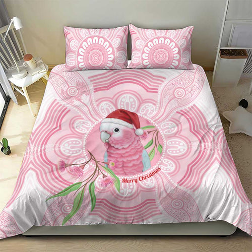Funny Pink Galah Australia Christmas Bedding Set Eucalyptus Blossoms Aboriginal Art - Aussie Hoodie