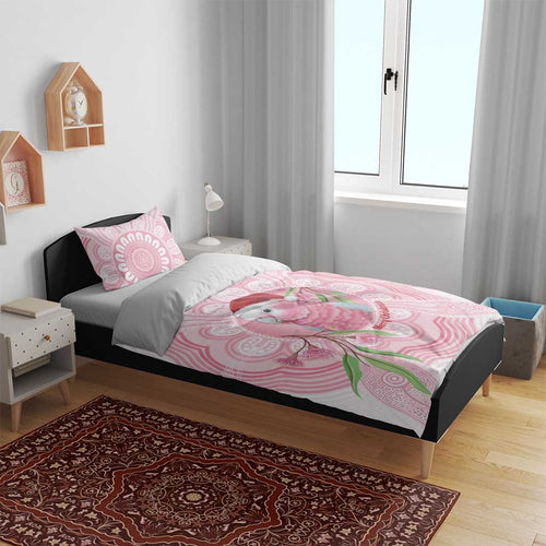 Funny Pink Galah Australia Christmas Bedding Set Eucalyptus Blossoms Aboriginal Art - Aussie Hoodie