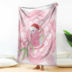 Funny Pink Galah Australia Christmas Blanket Eucalyptus Blossoms Aboriginal Art - Aussie Hoodie