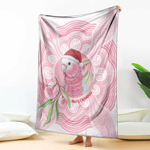 Funny Pink Galah Australia Christmas Blanket Eucalyptus Blossoms Aboriginal Art - Aussie Hoodie