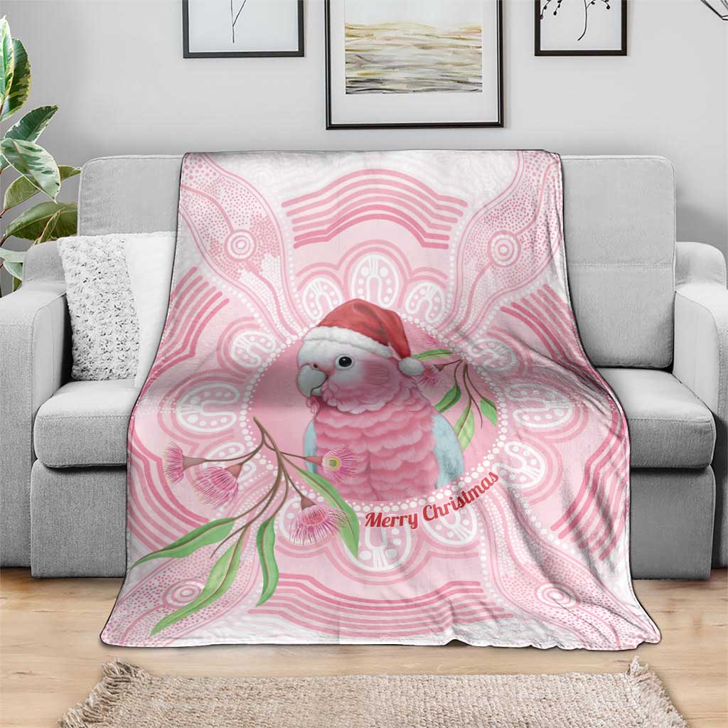 Funny Pink Galah Australia Christmas Blanket Eucalyptus Blossoms Aboriginal Art - Aussie Hoodie