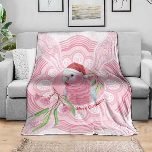 Funny Pink Galah Australia Christmas Blanket Eucalyptus Blossoms Aboriginal Art - Aussie Hoodie
