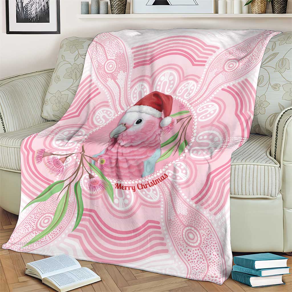 Funny Pink Galah Australia Christmas Blanket Eucalyptus Blossoms Aboriginal Art - Aussie Hoodie