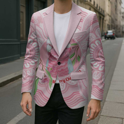 Funny Pink Galah Australia Christmas Blazer Eucalyptus Blossoms Aboriginal Art - Aussie Hoodie
