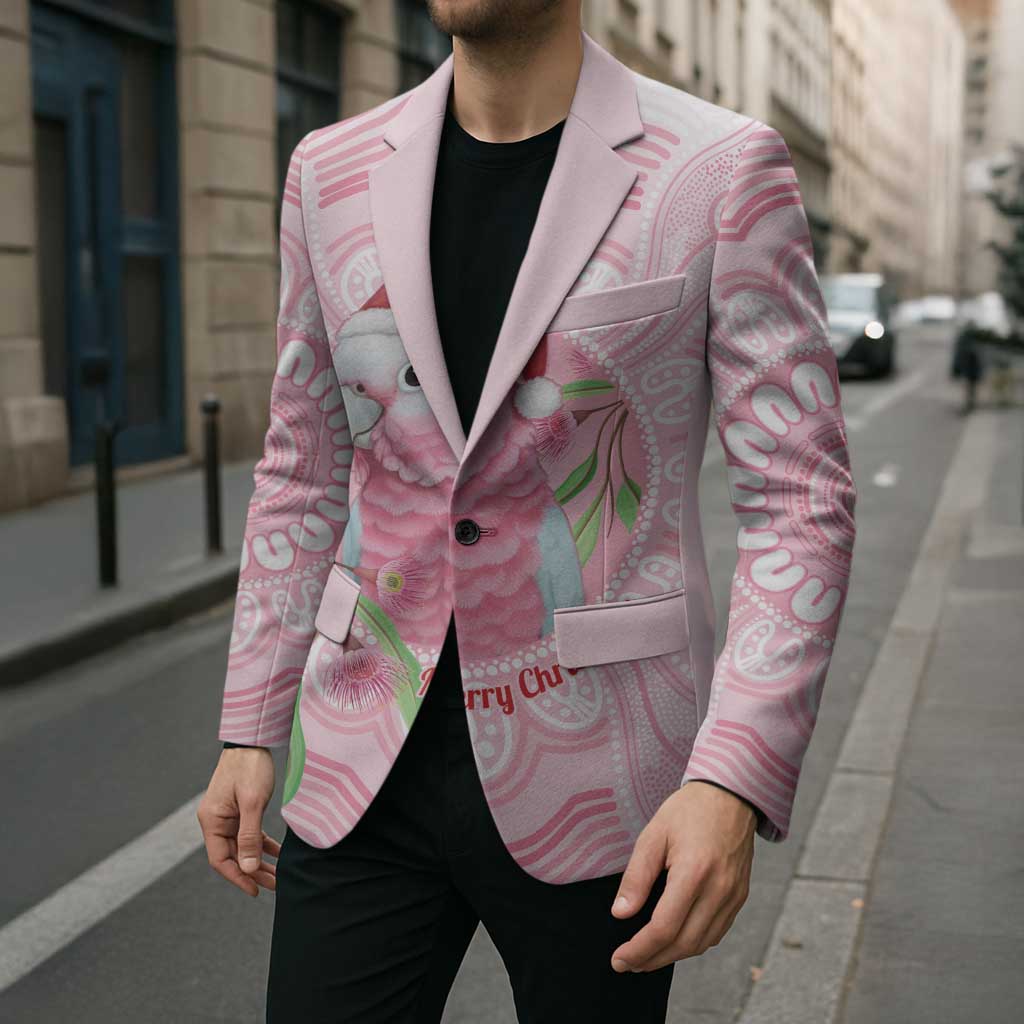 Funny Pink Galah Australia Christmas Blazer Eucalyptus Blossoms Aboriginal Art - Aussie Hoodie