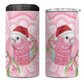 Funny Pink Galah Australia Christmas 4 in 1 Can Cooler Tumbler Eucalyptus Blossoms Aboriginal Art - Aussie Hoodie