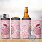 Funny Pink Galah Australia Christmas 4 in 1 Can Cooler Tumbler Eucalyptus Blossoms Aboriginal Art - Aussie Hoodie