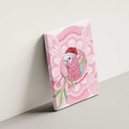Funny Pink Galah Australia Christmas Canvas Wall Art Eucalyptus Blossoms Aboriginal Art - Aussie Hoodie