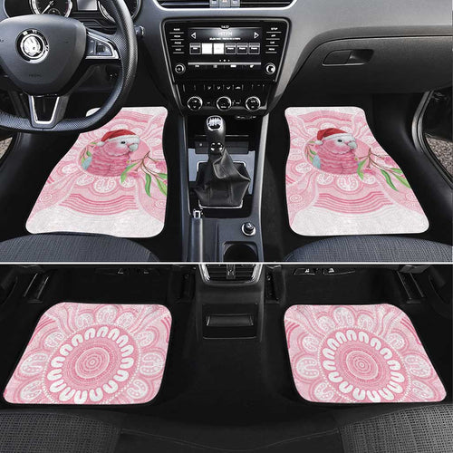 Funny Pink Galah Australia Christmas Car Mats Eucalyptus Blossoms Aboriginal Art - Aussie Hoodie