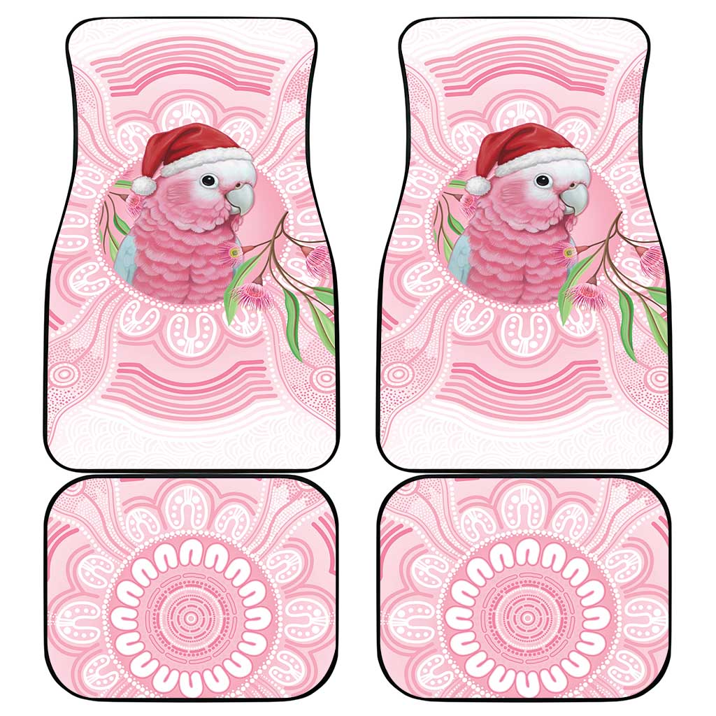Funny Pink Galah Australia Christmas Car Mats Eucalyptus Blossoms Aboriginal Art - Aussie Hoodie