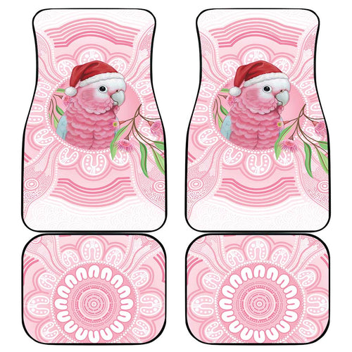 Funny Pink Galah Australia Christmas Car Mats Eucalyptus Blossoms Aboriginal Art - Aussie Hoodie