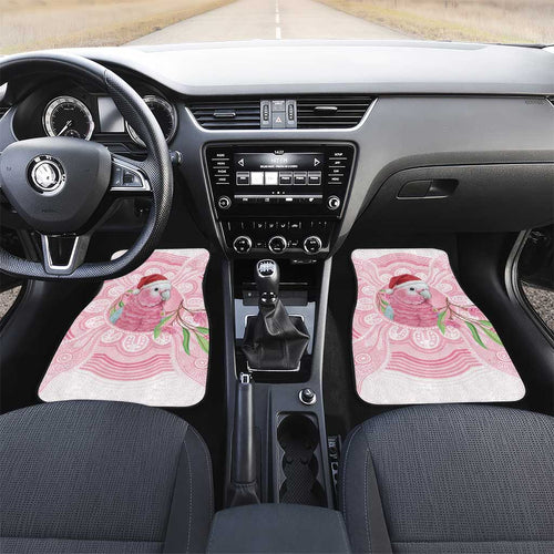 Funny Pink Galah Australia Christmas Car Mats Eucalyptus Blossoms Aboriginal Art - Aussie Hoodie