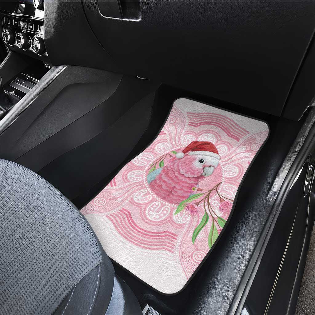 Funny Pink Galah Australia Christmas Car Mats Eucalyptus Blossoms Aboriginal Art - Aussie Hoodie