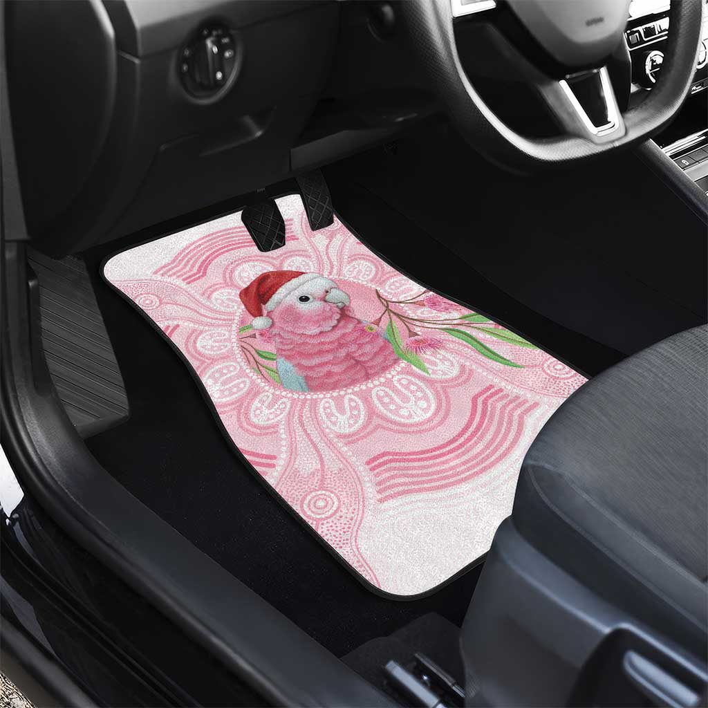 Funny Pink Galah Australia Christmas Car Mats Eucalyptus Blossoms Aboriginal Art - Aussie Hoodie