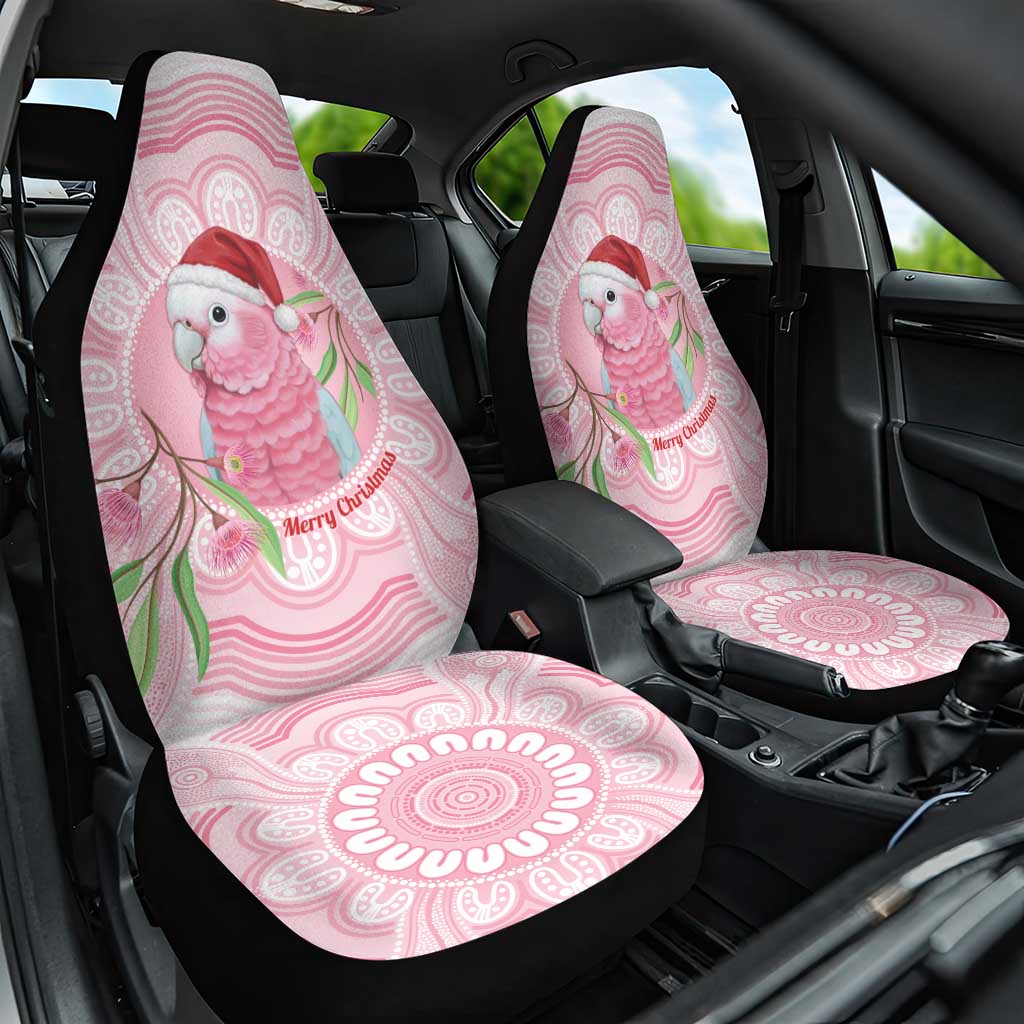 Funny Pink Galah Australia Christmas Car Seat Cover Eucalyptus Blossoms Aboriginal Art - Aussie Hoodie
