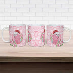 Funny Pink Galah Australia Christmas Ceramic Mug Eucalyptus Blossoms Aboriginal Art - Aussie Hoodie