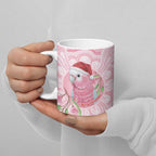 Funny Pink Galah Australia Christmas Ceramic Mug Eucalyptus Blossoms Aboriginal Art - Aussie Hoodie