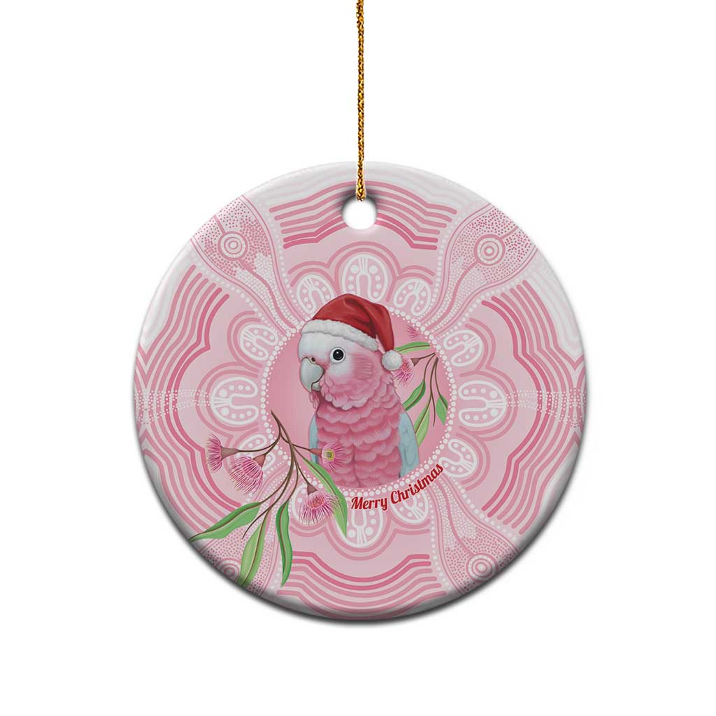 Funny Pink Galah Australia Christmas Ceramic Ornament Eucalyptus Blossoms Aboriginal Art - Aussie Hoodie