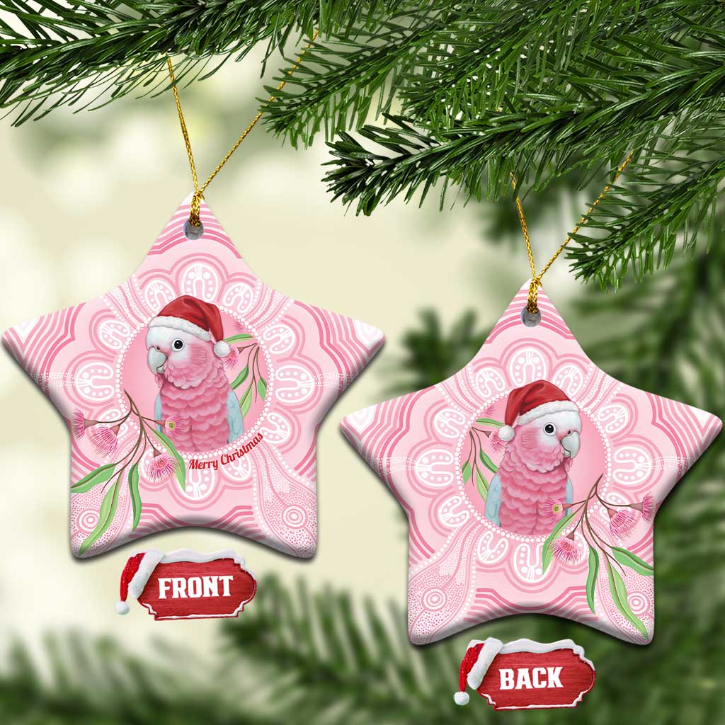 Funny Pink Galah Australia Christmas Ceramic Ornament Eucalyptus Blossoms Aboriginal Art - Aussie Hoodie