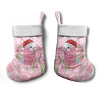 Funny Pink Galah Australia Christmas Stocking Eucalyptus Blossoms Aboriginal Art - Aussie Hoodie