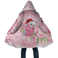 Funny Pink Galah Australia Christmas Cloak Eucalyptus Blossoms Aboriginal Art - Aussie Hoodie