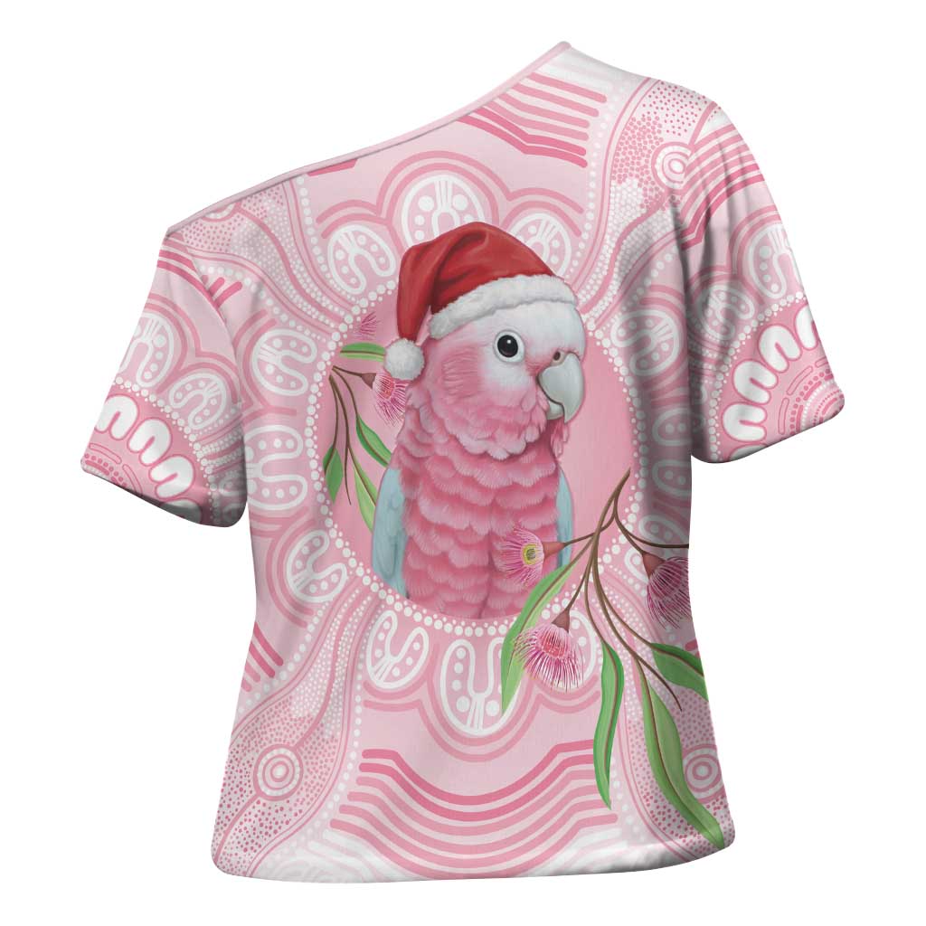 Funny Pink Galah Australia Christmas Cross Shoulder Shirt Eucalyptus Blossoms Aboriginal Art - Aussie Hoodie