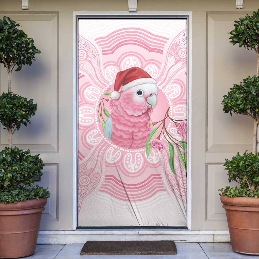 Funny Pink Galah Australia Christmas Door Cover Eucalyptus Blossoms Aboriginal Art - Aussie Hoodie