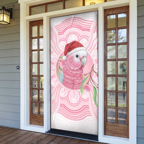 Funny Pink Galah Australia Christmas Door Cover Eucalyptus Blossoms Aboriginal Art - Aussie Hoodie