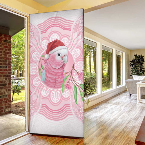 Funny Pink Galah Australia Christmas Door Cover Eucalyptus Blossoms Aboriginal Art - Aussie Hoodie