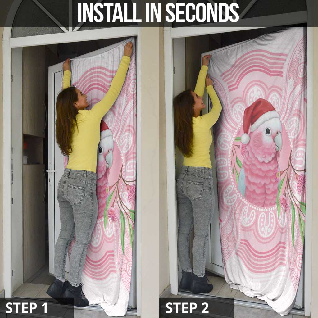 Funny Pink Galah Australia Christmas Door Cover Eucalyptus Blossoms Aboriginal Art - Aussie Hoodie