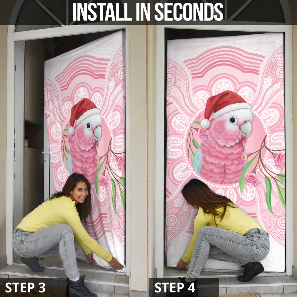 Funny Pink Galah Australia Christmas Door Cover Eucalyptus Blossoms Aboriginal Art - Aussie Hoodie