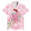 Funny Pink Galah Australia Christmas Family Matching Mermaid Dress and Hawaiian Shirt Eucalyptus Blossoms Aboriginal Art - Aussie Hoodie