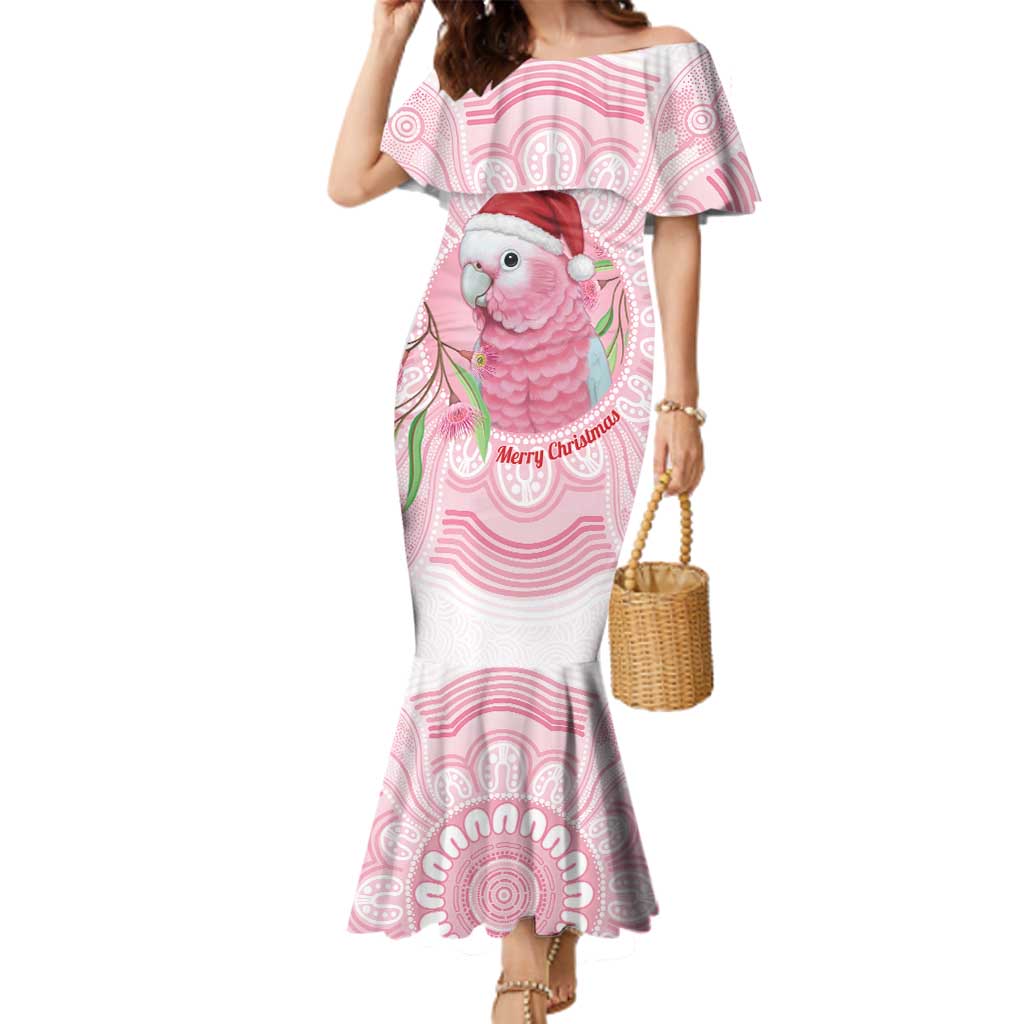Funny Pink Galah Australia Christmas Family Matching Mermaid Dress and Hawaiian Shirt Eucalyptus Blossoms Aboriginal Art - Aussie Hoodie