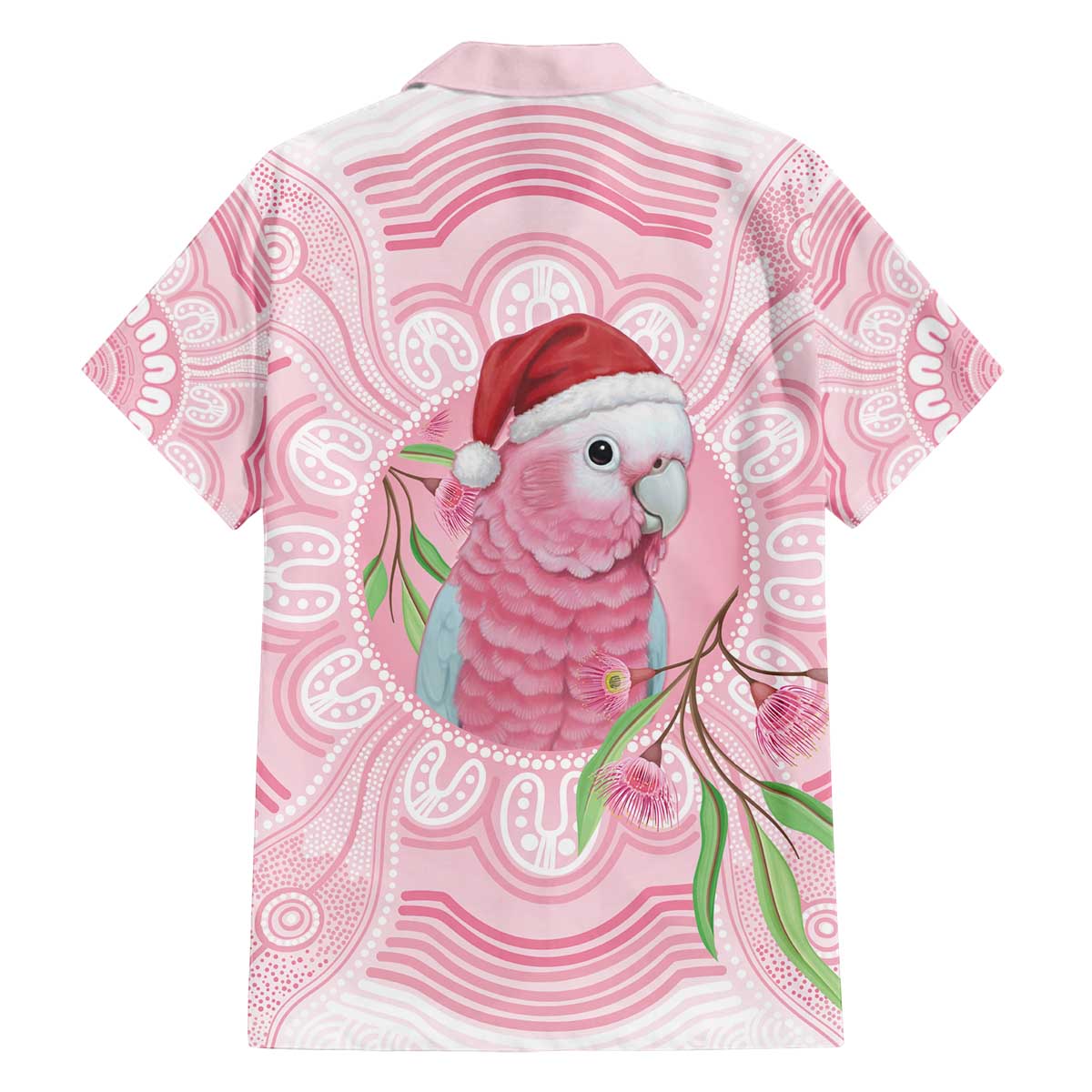Funny Pink Galah Australia Christmas Family Matching Off The Shoulder Long Sleeve Dress and Hawaiian Shirt Eucalyptus Blossoms Aboriginal Art - Aussie Hoodie