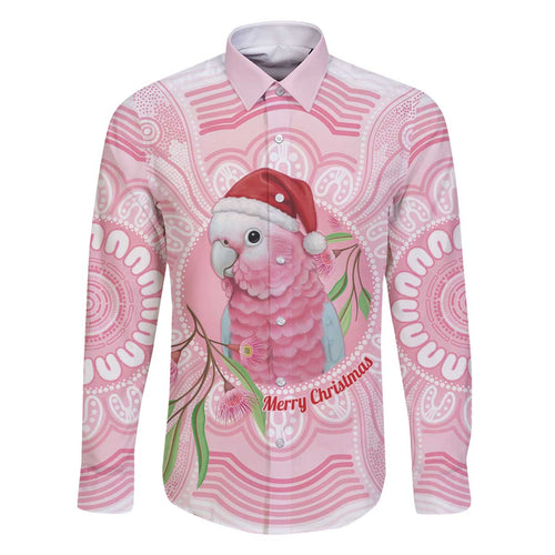Funny Pink Galah Australia Christmas Family Matching Off The Shoulder Long Sleeve Dress and Hawaiian Shirt Eucalyptus Blossoms Aboriginal Art - Aussie Hoodie