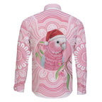 Funny Pink Galah Australia Christmas Family Matching Off The Shoulder Long Sleeve Dress and Hawaiian Shirt Eucalyptus Blossoms Aboriginal Art - Aussie Hoodie