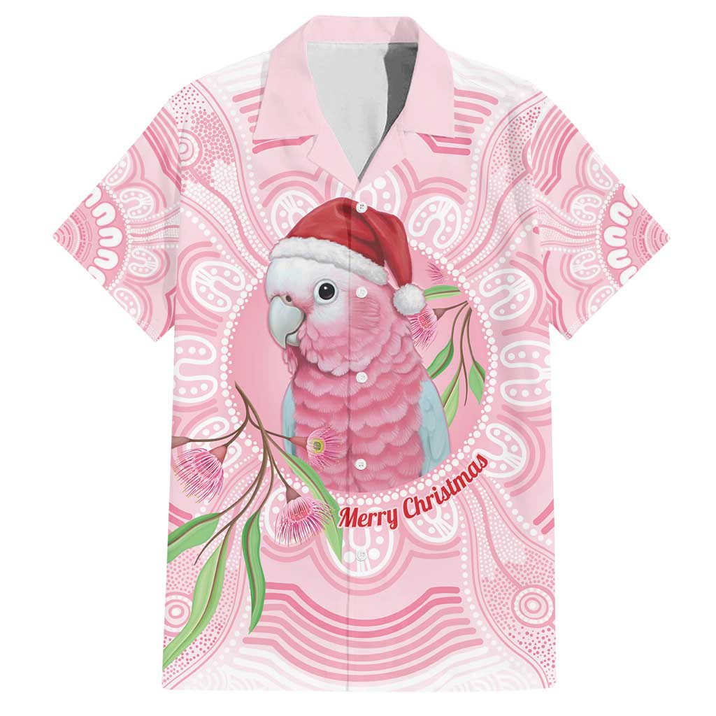 Funny Pink Galah Australia Christmas Family Matching Off Shoulder Maxi Dress and Hawaiian Shirt Eucalyptus Blossoms Aboriginal Art - Aussie Hoodie
