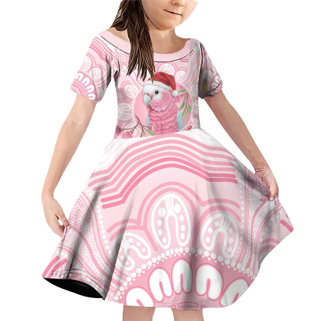 Funny Pink Galah Australia Christmas Family Matching Off Shoulder Short Dress and Hawaiian Shirt Eucalyptus Blossoms Aboriginal Art - Aussie Hoodie