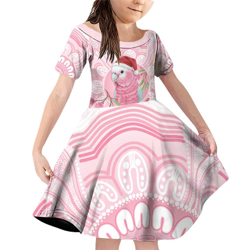 Funny Pink Galah Australia Christmas Family Matching Off Shoulder Short Dress and Hawaiian Shirt Eucalyptus Blossoms Aboriginal Art - Aussie Hoodie