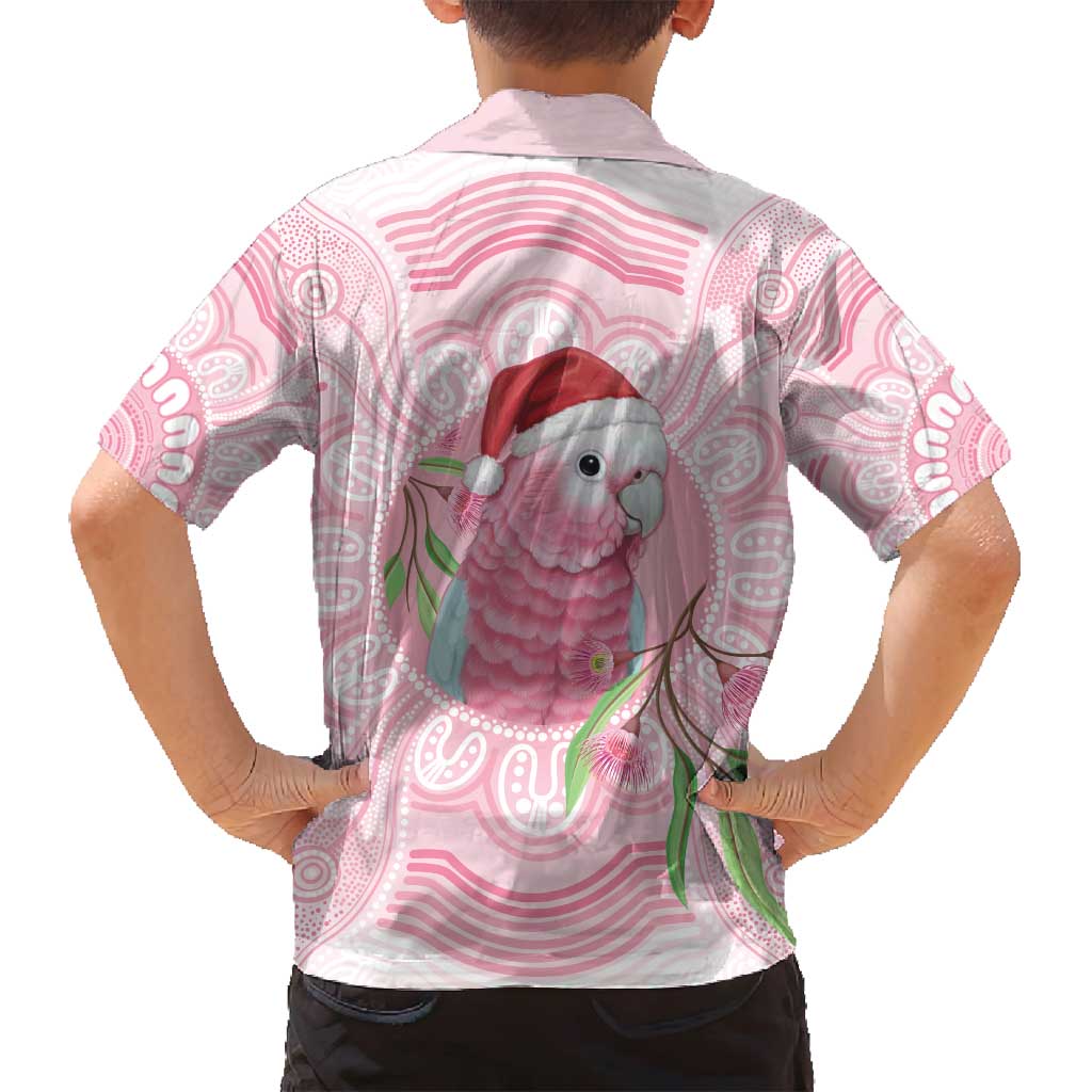 Funny Pink Galah Australia Christmas Family Matching Summer Maxi Dress and Hawaiian Shirt Eucalyptus Blossoms Aboriginal Art - Aussie Hoodie