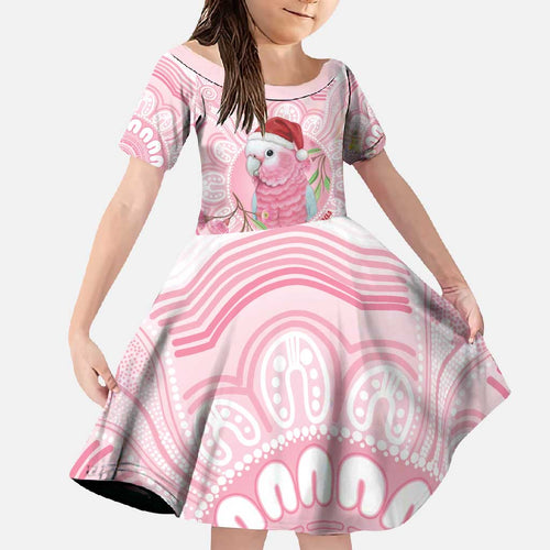 Funny Pink Galah Australia Christmas Family Matching Summer Maxi Dress and Hawaiian Shirt Eucalyptus Blossoms Aboriginal Art - Aussie Hoodie