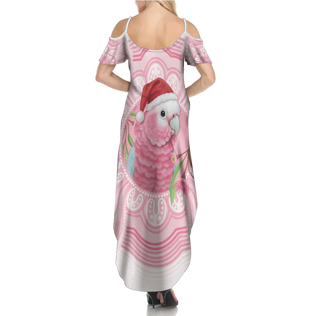 Funny Pink Galah Australia Christmas Family Matching Summer Maxi Dress and Hawaiian Shirt Eucalyptus Blossoms Aboriginal Art - Aussie Hoodie