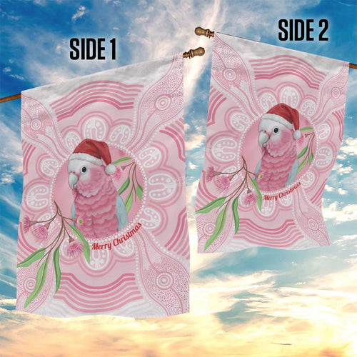 Funny Pink Galah Australia Christmas Garden Flag Eucalyptus Blossoms Aboriginal Art - Aussie Hoodie