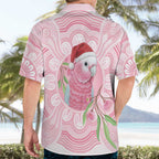 Funny Pink Galah Australia Christmas Hawaiian Shirt Eucalyptus Blossoms Aboriginal Art - Aussie Hoodie